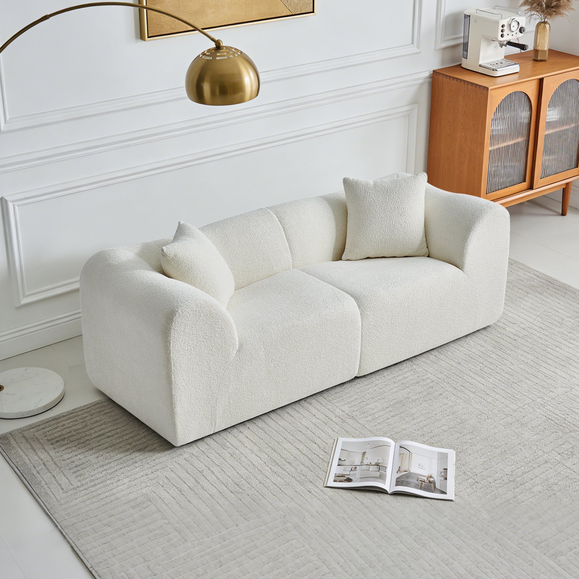 2-Seater Loveseat Space-Saving with Cushions - Velvet