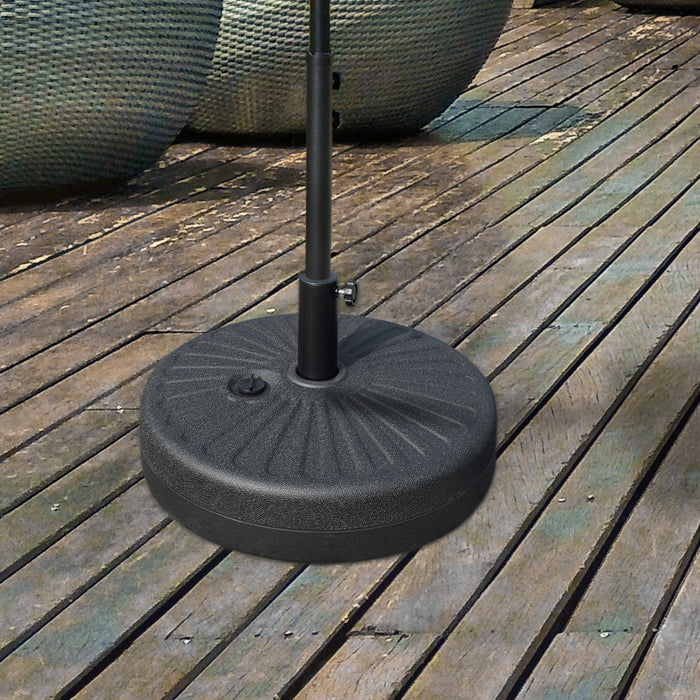 Parasol Base 22kg Stable Weatherproof for Ø38/48mm Parasols, Black Cement