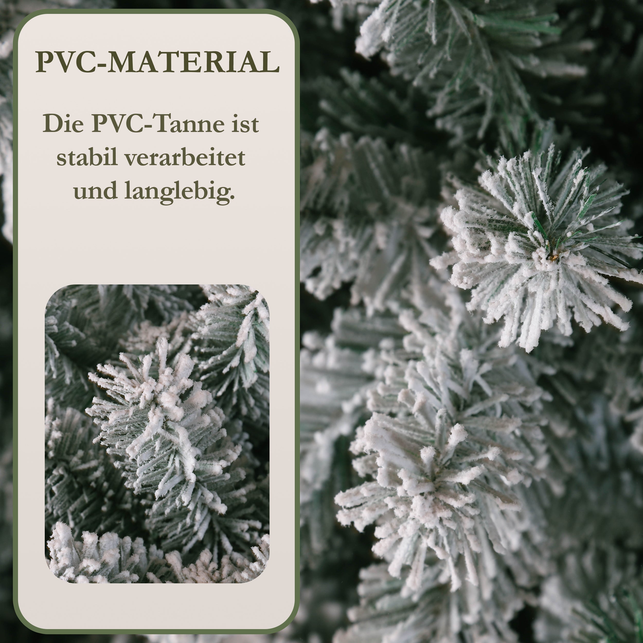 Weihnachtsbaum mit Kunstschnee, 180cm, 1006 Spitzen, realistisch, PVC