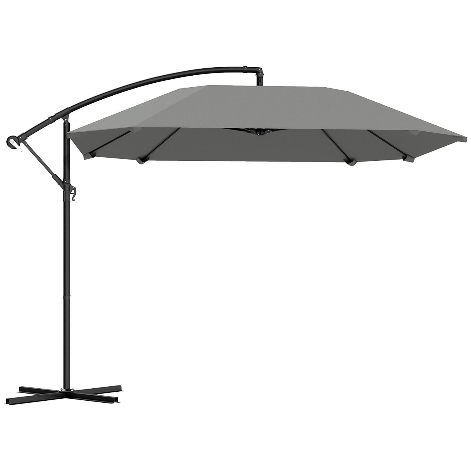 Aluminum Cantilever Parasol Ø 260 cm Waterproof Tiltable Dark Grey