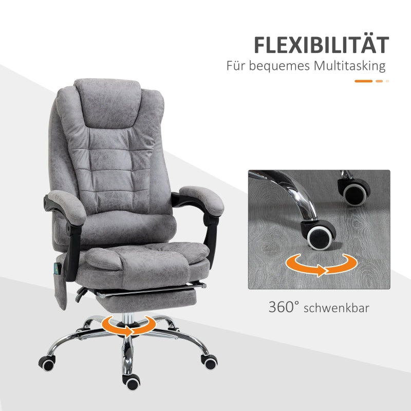 Vinsetto Office Chair, Massage, Reclining, Heating, Grey