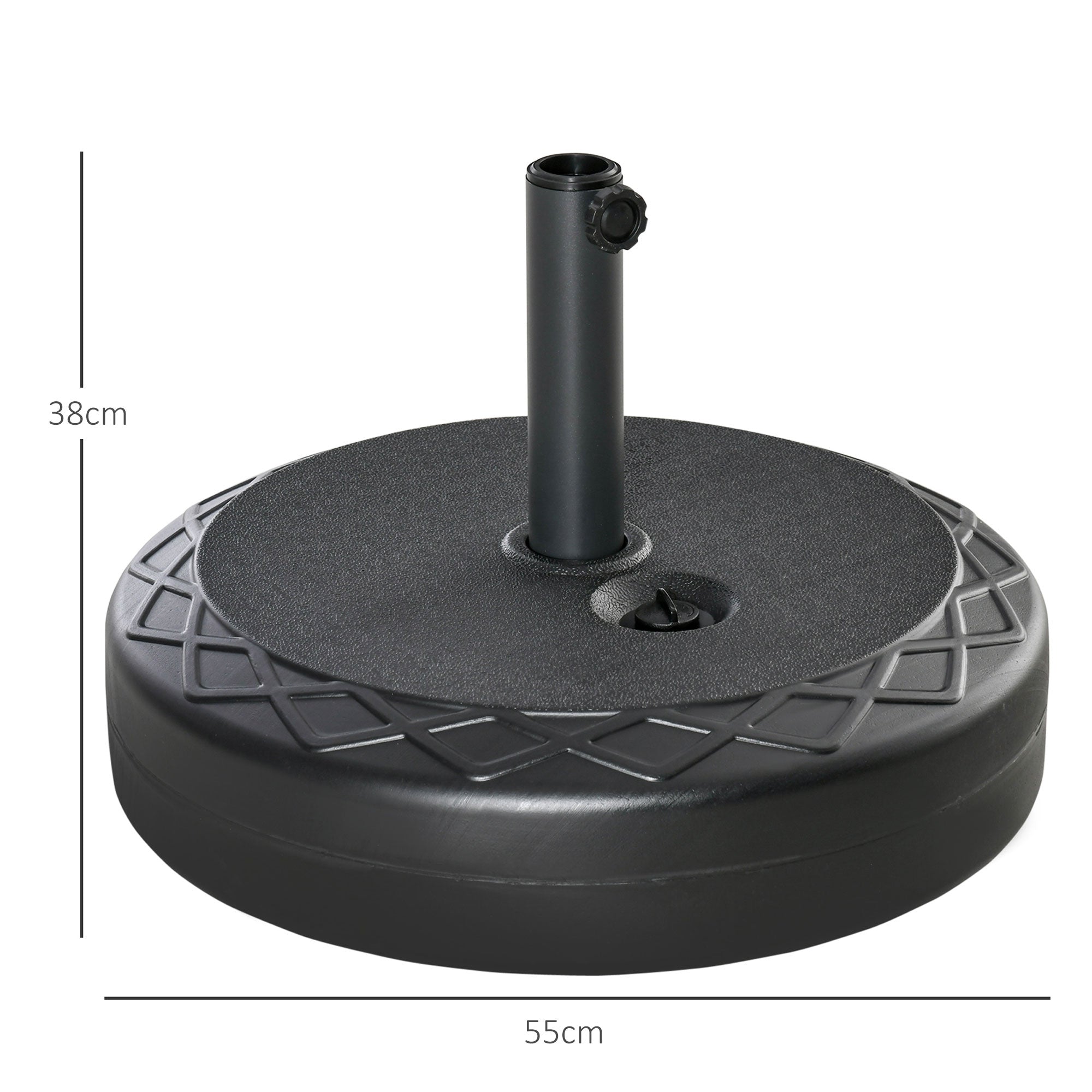 Parasol Base Ø55x38cm Water/Sand Fillable HDPE Black