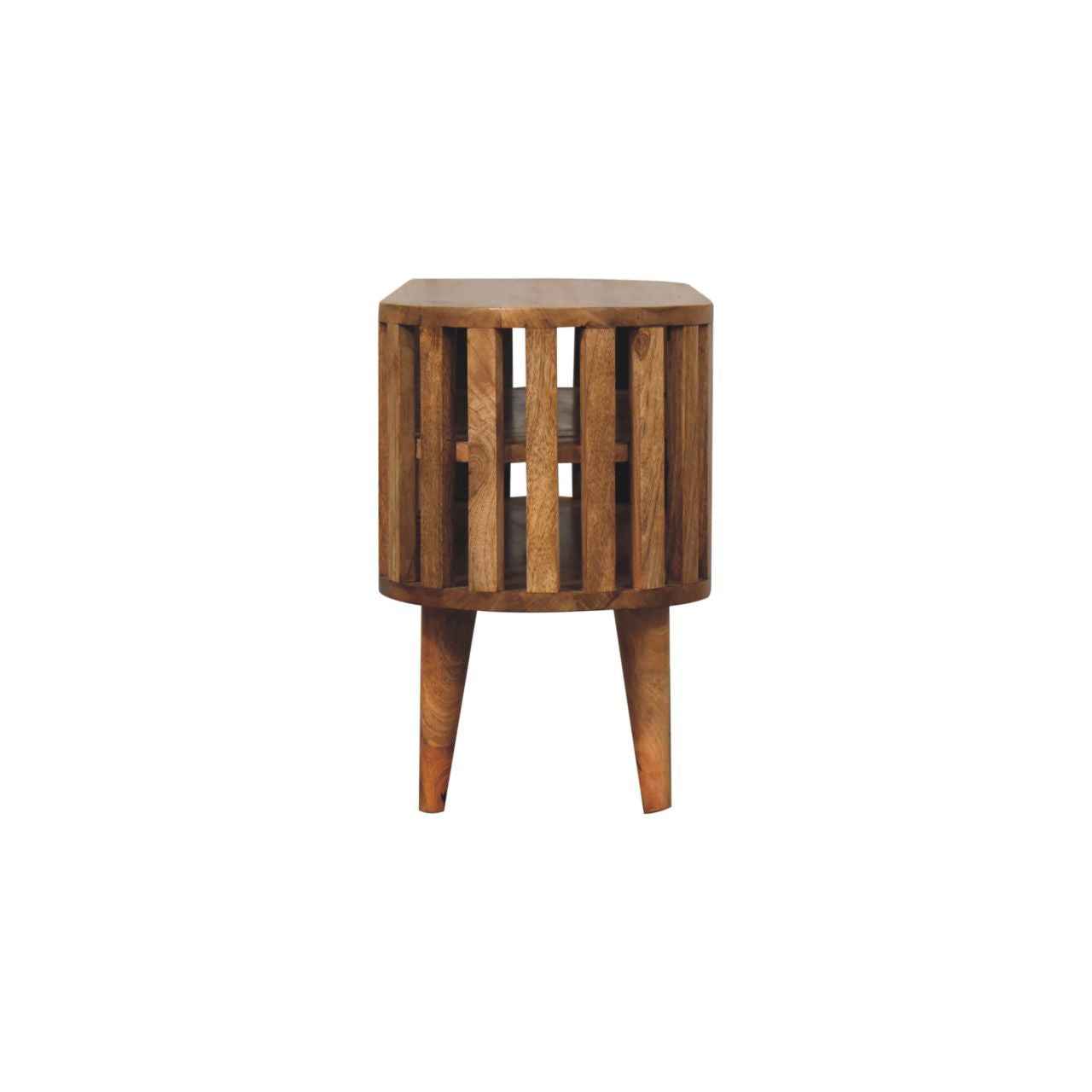Mini Ariella Media Unit, Solid Mango Wood, Oak-ish Finish