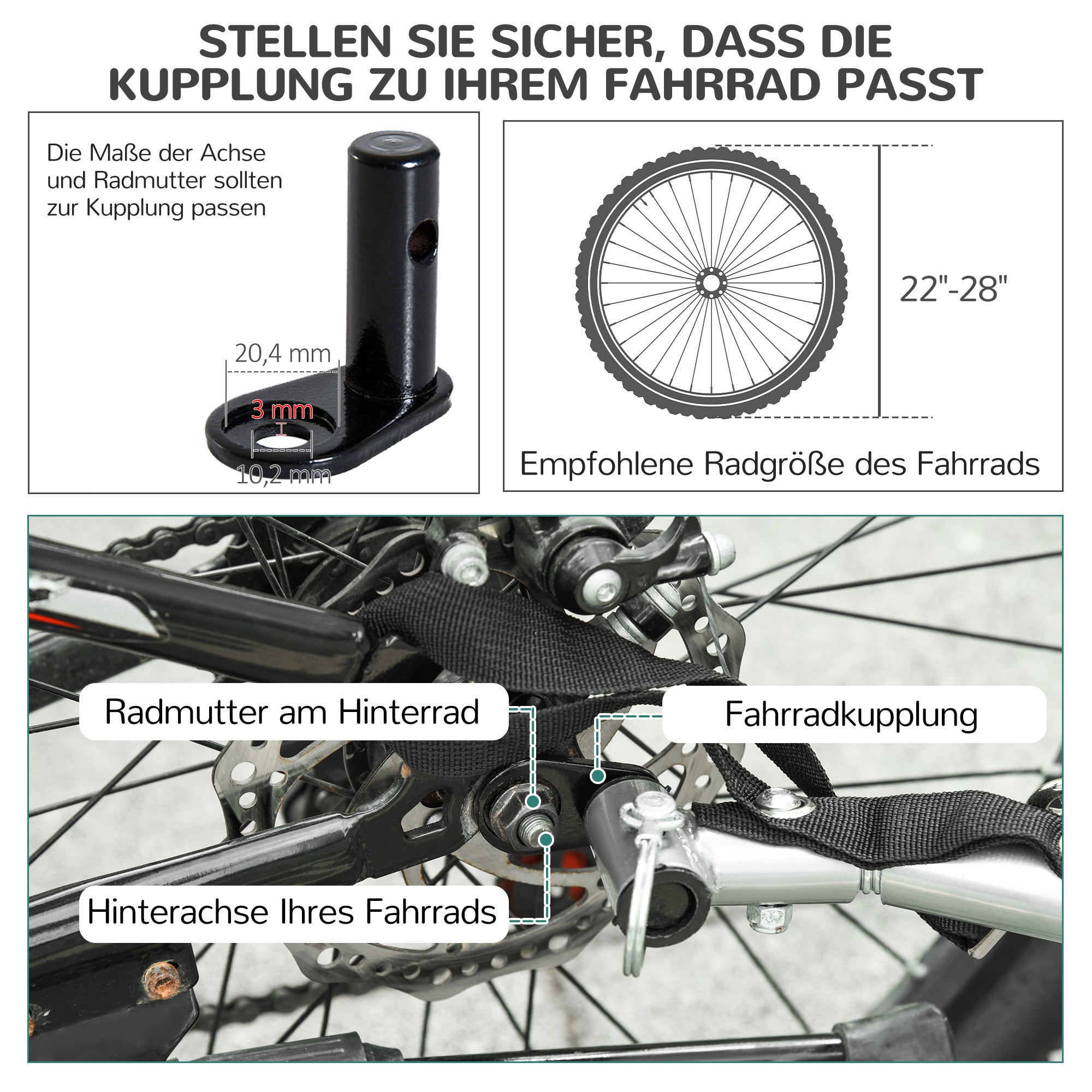 Hundeanhänger, Fahrradtransport, Blau+Schwarz