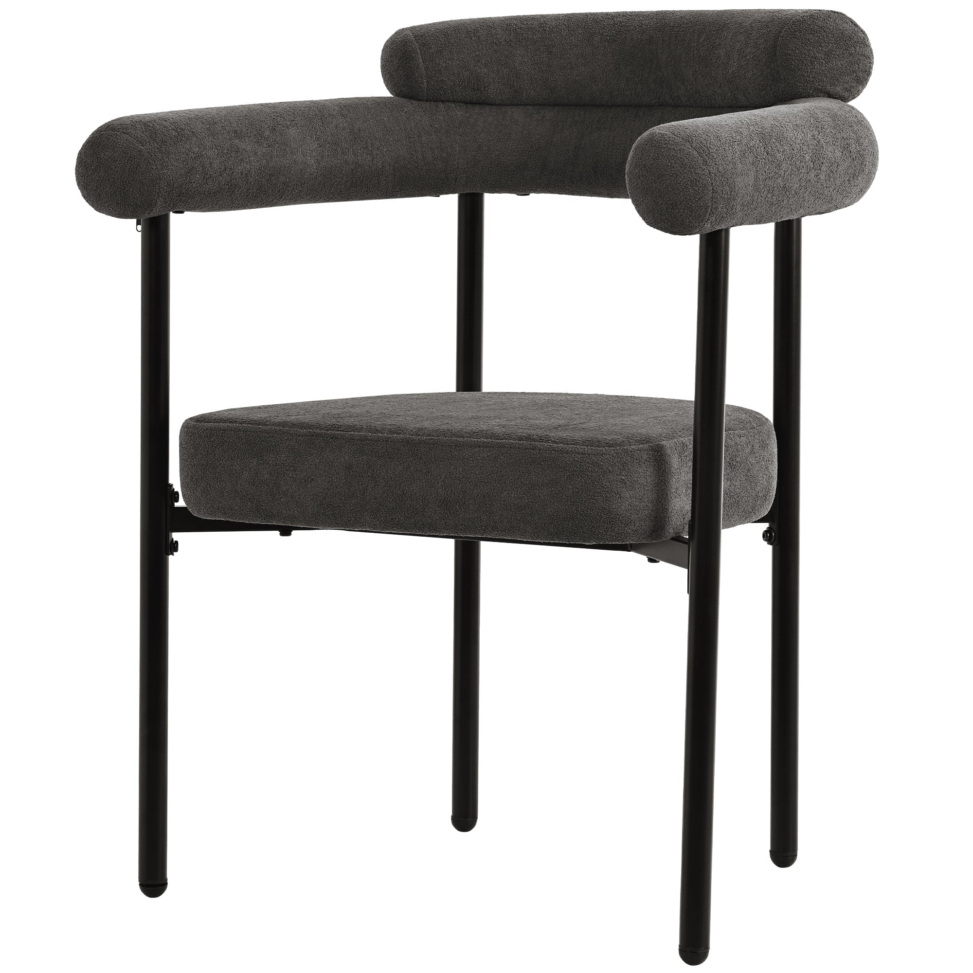Modern Dining Chairs set of 2, Faux Suede Upholstered Armchairs, Comfortable Armrest, Multiple Colour Options