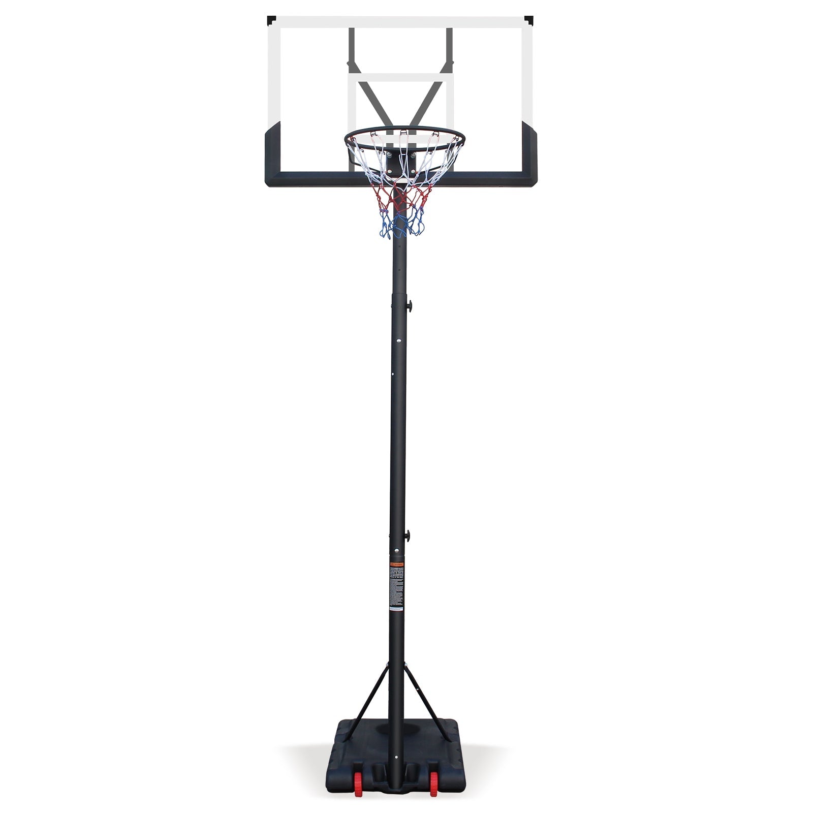 Outdoor Basketball Hoop with Height Adjustment and Rust-Proof Coating, White Silk-Screen Design