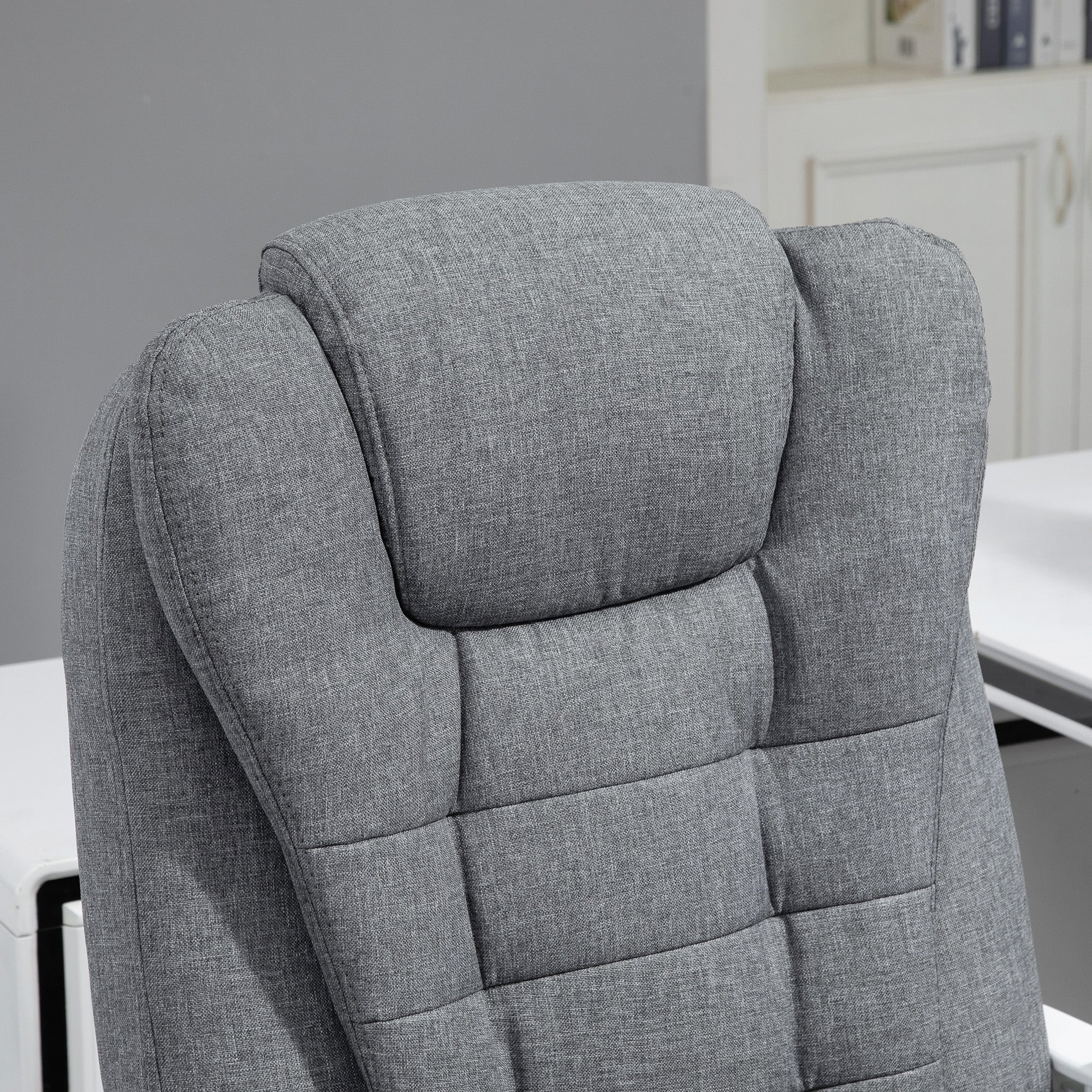 Vinsetto Heated Vibration Massage Office Chair with Footrest, Grey