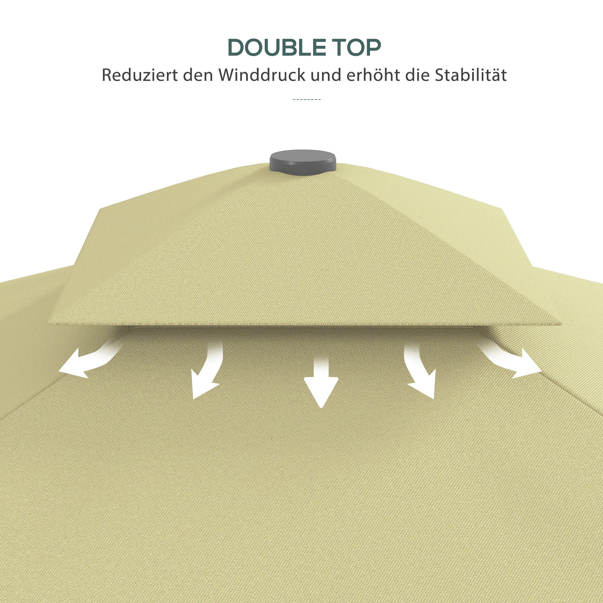 Parasol 243x243cm UV Protection Cantilever Double Canopy Metal