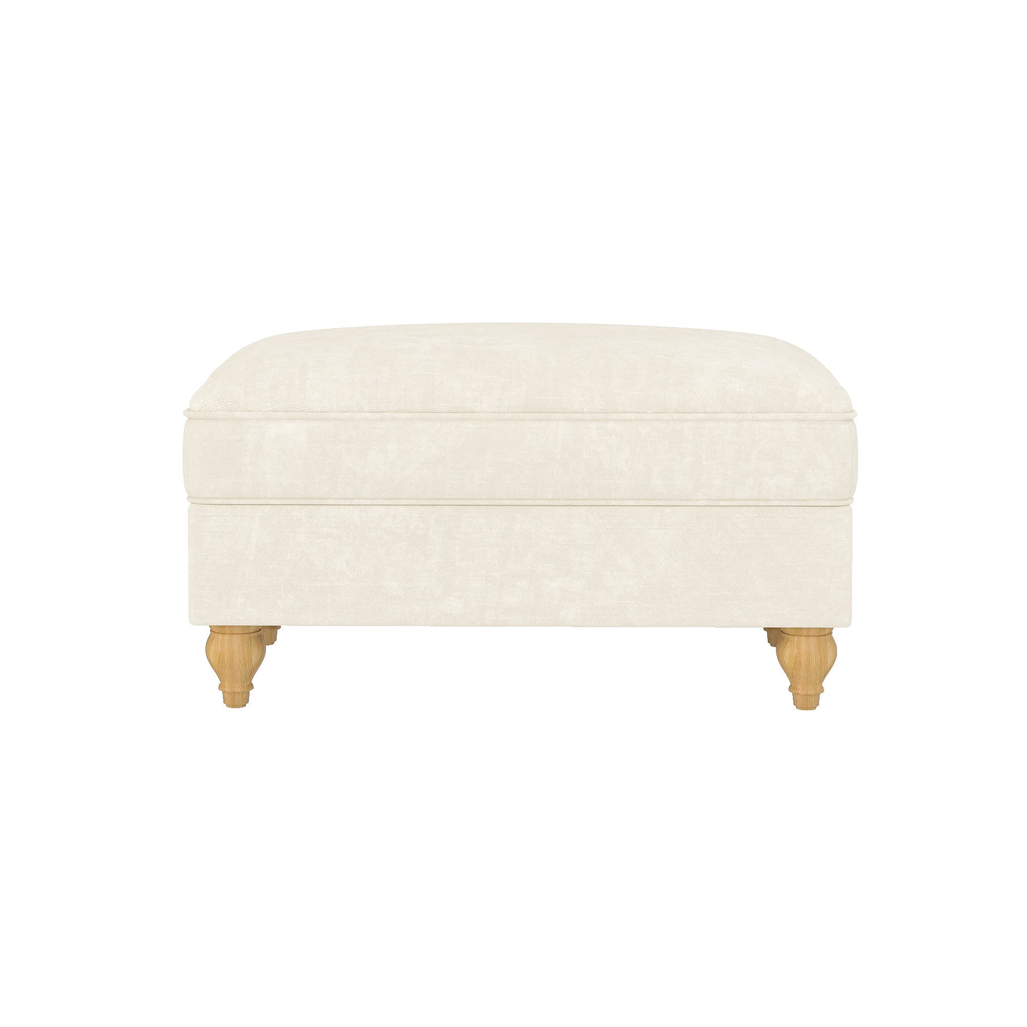 Windsor Stool with Removable Ruffled Skirt and Chenille Fabric, White