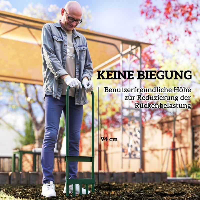 Lawn Aerator 30cm Wide Manual with Non-Slip Handle, Steel