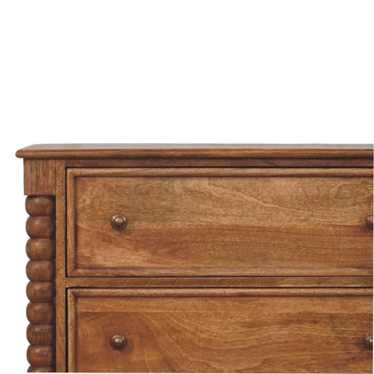 Solid Wood Spindle Chest, 3-Drawer Storage Organizer, Brown