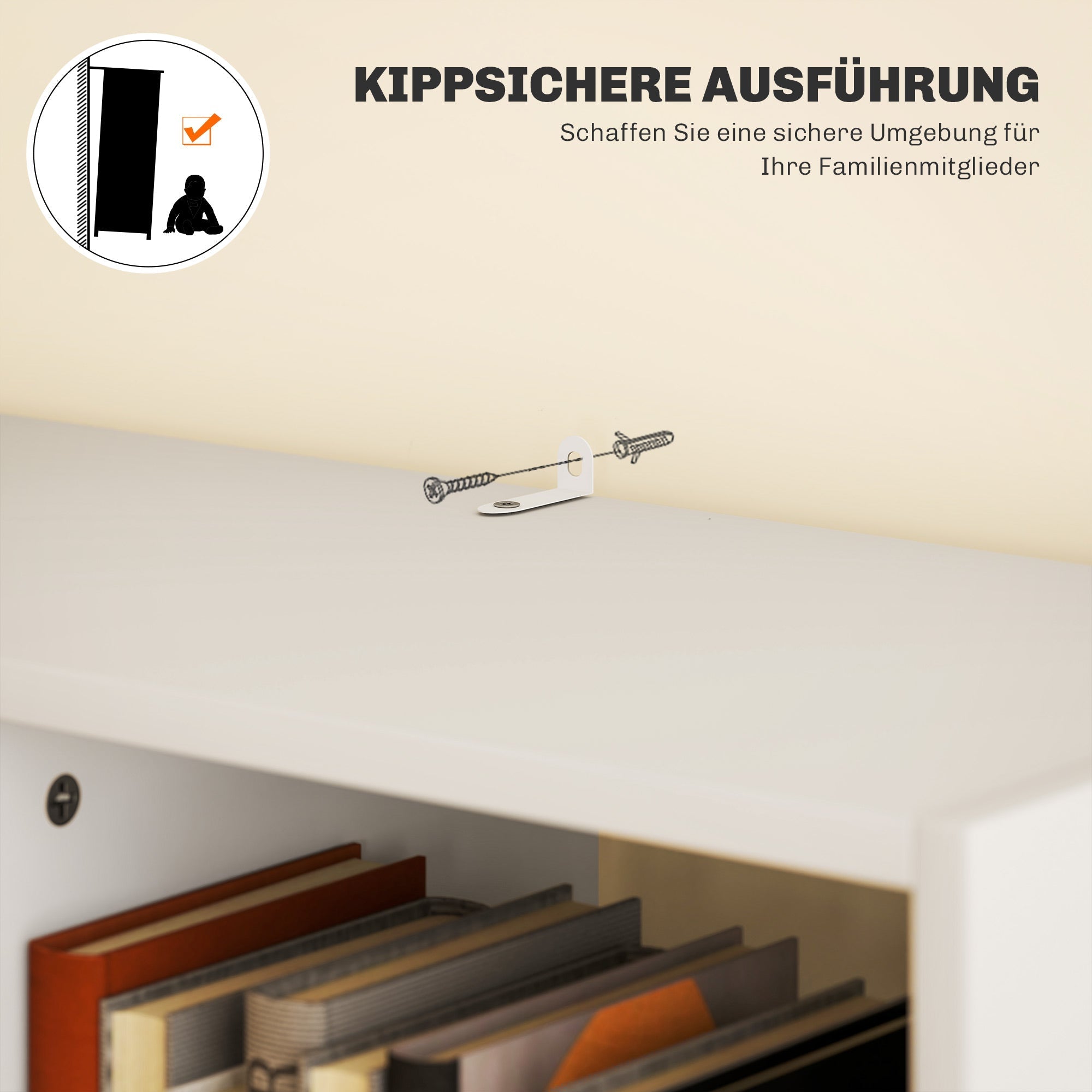 Bookshelf 9 Shelves 1 Drawer Anti-Tip 60x26x158cm White