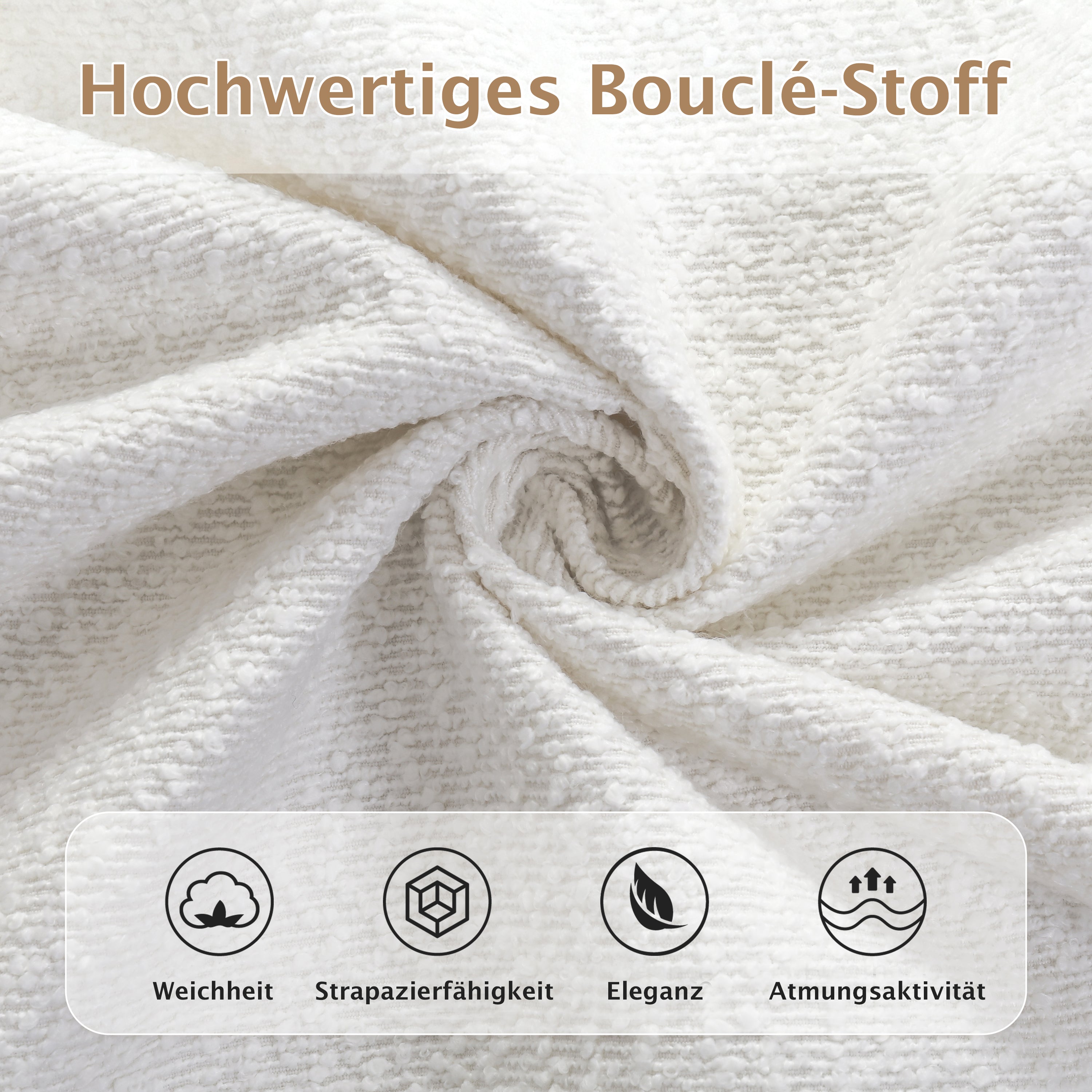 Upholstered Double Bed with Hydraulic Storage and Slatted Frame, 180x200cm, Beige Bouclé