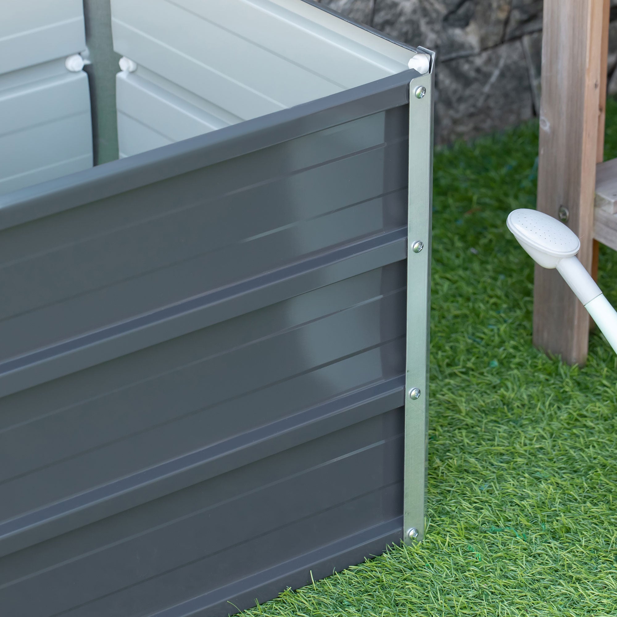 Raised Garden Bed Planter Box 66x47x40cm Robust Steel Dark Grey