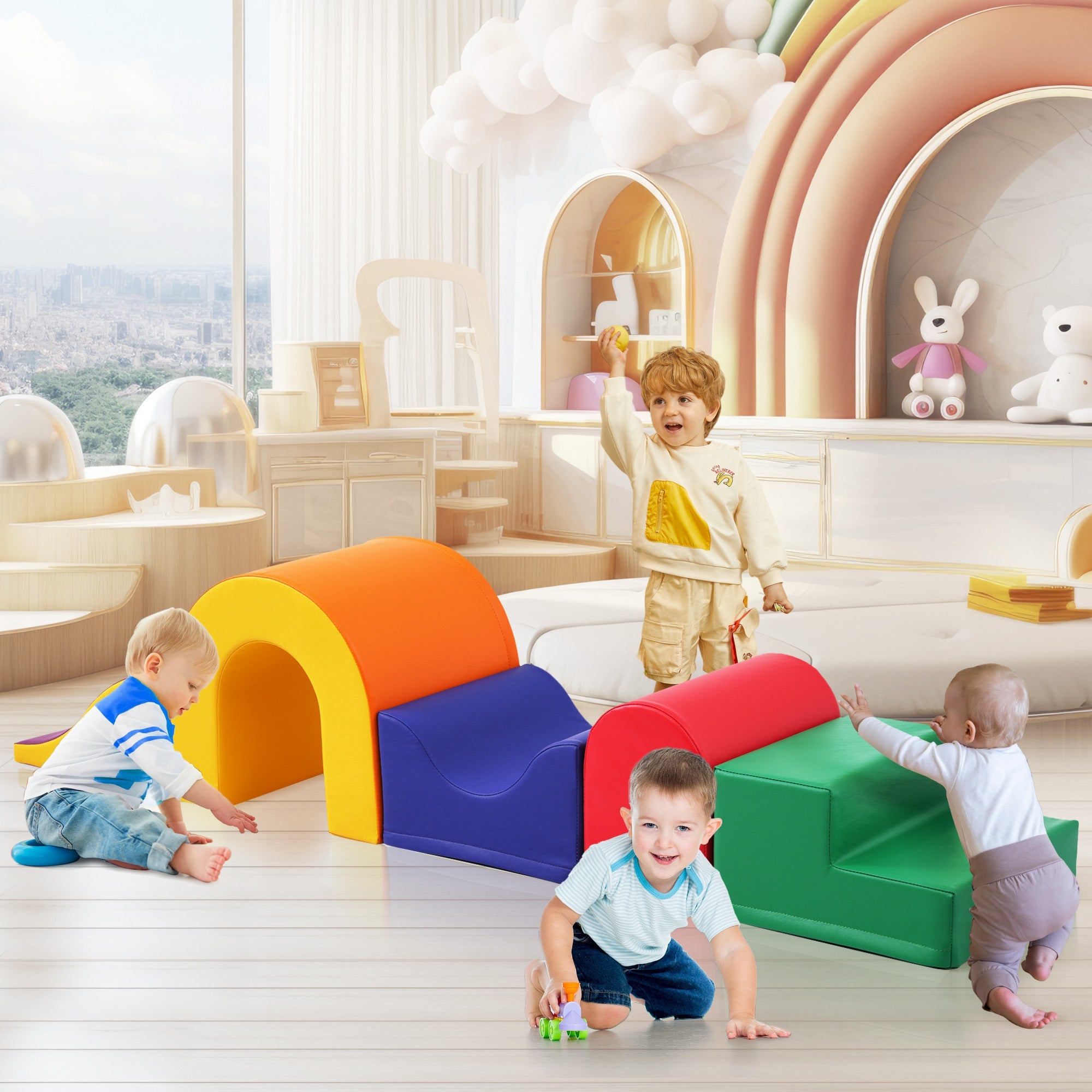 5-in-1 Giant Soft Foam Building Blocks for Kids, Colorful