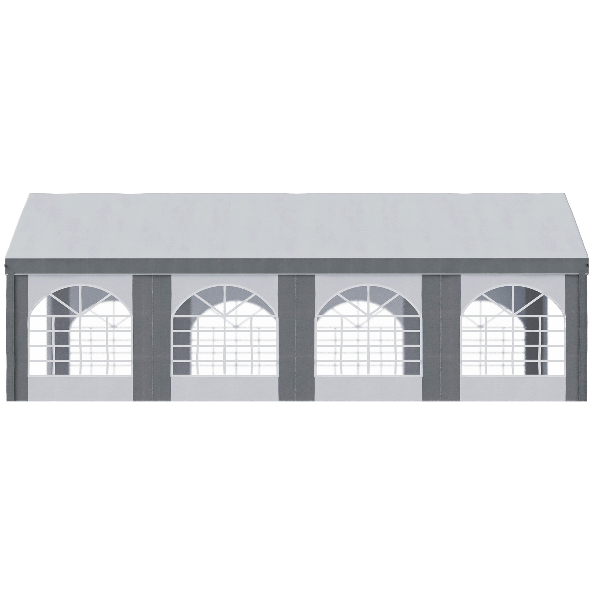 8x4m Galvanised Party Tent Marquee Gazebo with Sides, Eight Windows and Double Doors
