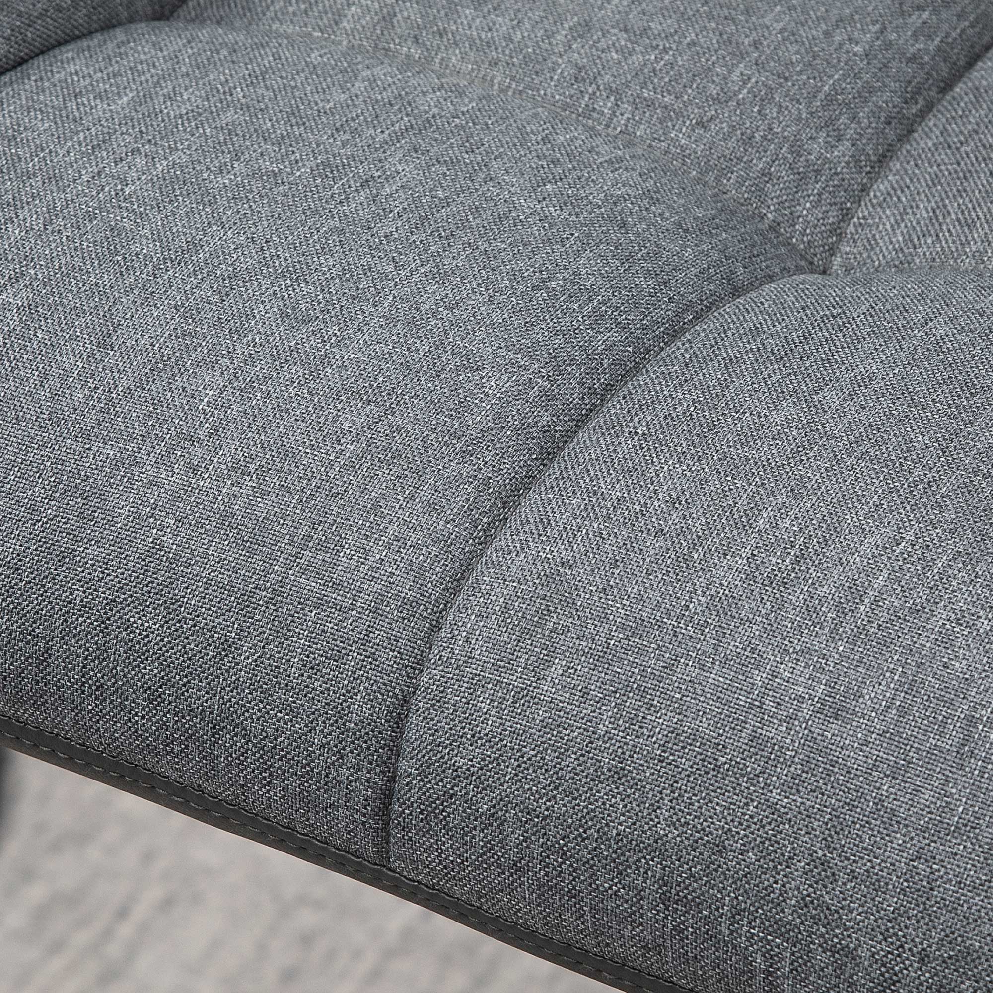 Kitchen Bar Stool Set of 2, Adjustable 360° Swivel with Backrest, Linen Look Grey