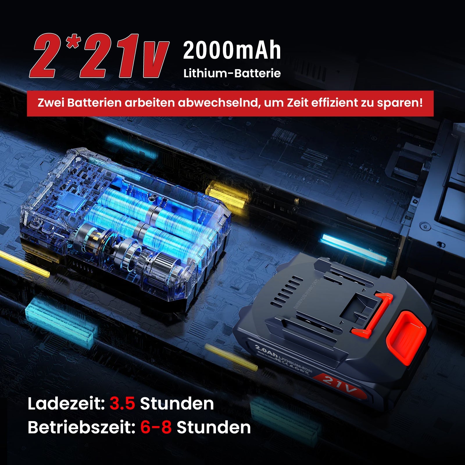 300W Cordless Pole Saw, Brushless Motor, 180° Head, Aluminum