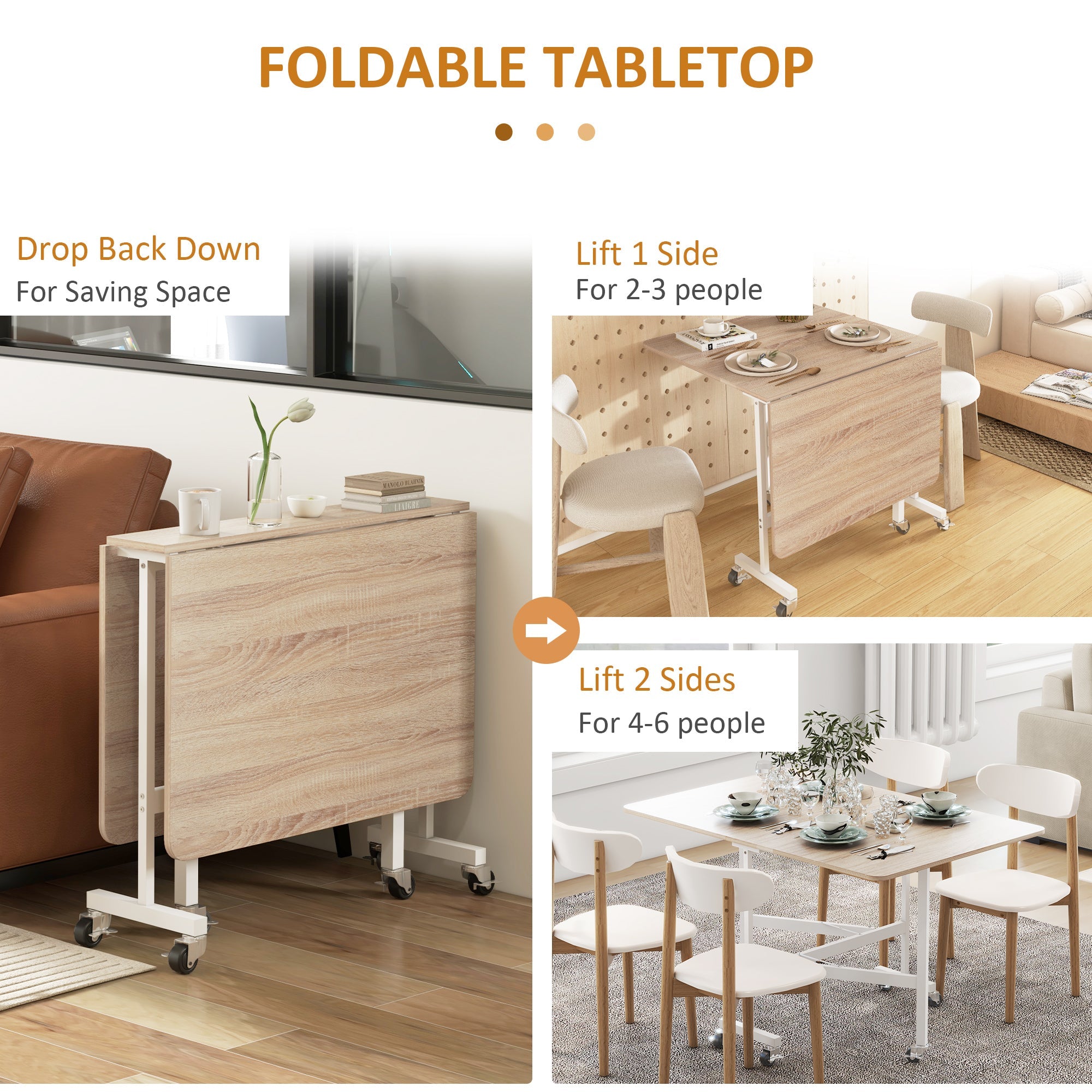 Drop Leaf Dining Table 4-6 Person Oak