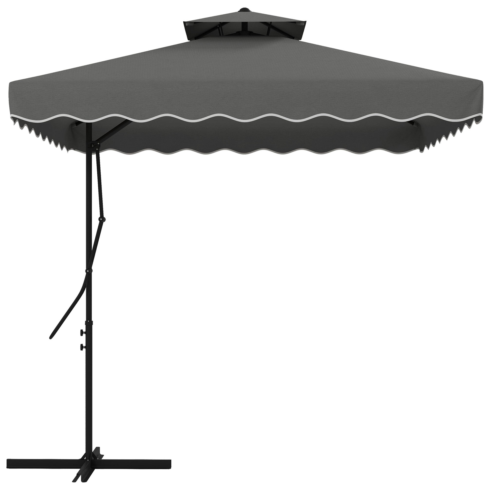 Parasol 243x243cm Balcony Cantilever UV Protection Dark Grey