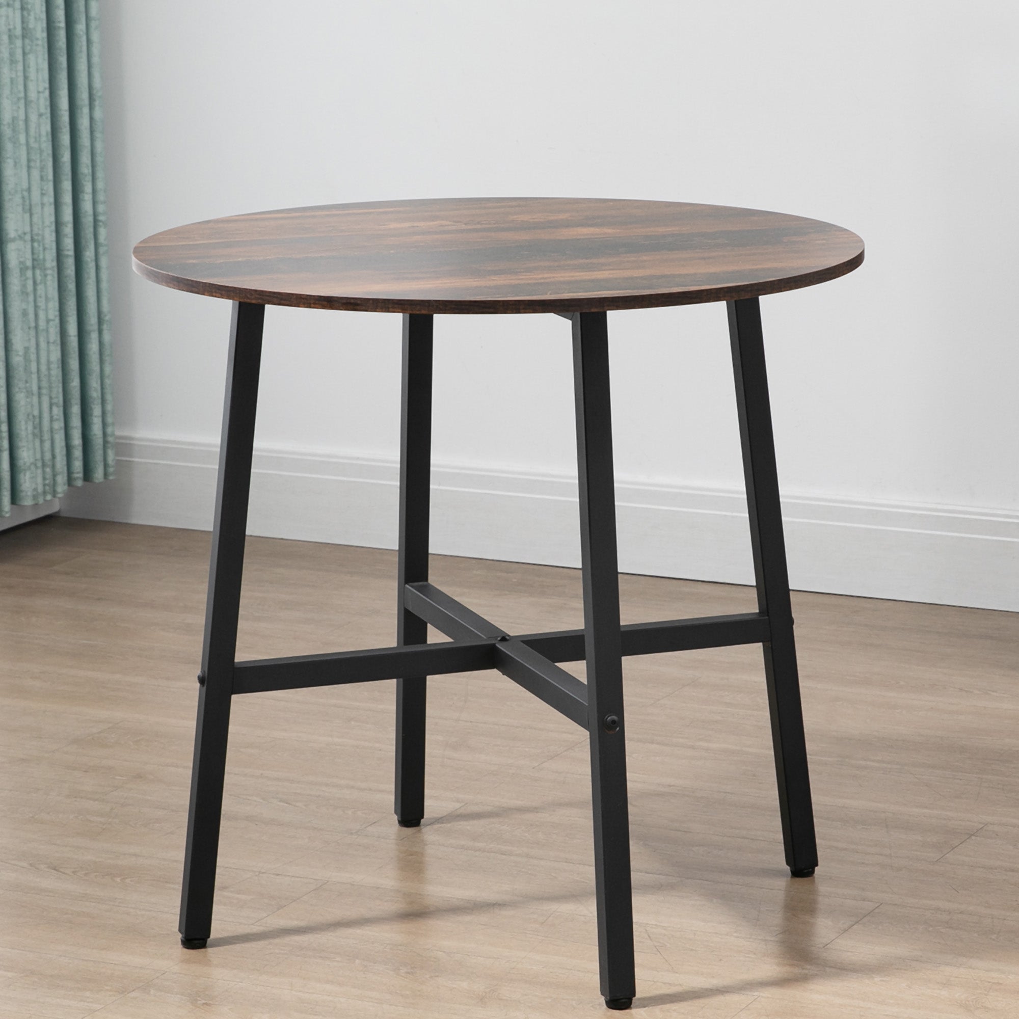 Dining Table for 4 People, 80 x 80 x 76 cm, Steel Brown