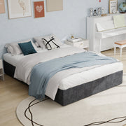 Bed Frame 160x200CM Gas Lift Storage Gray Dutch Velvet