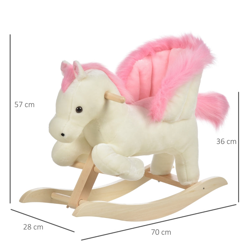 Plush Baby Rocking Horse with Sound Effects and Handles, Toddler Swing Seat