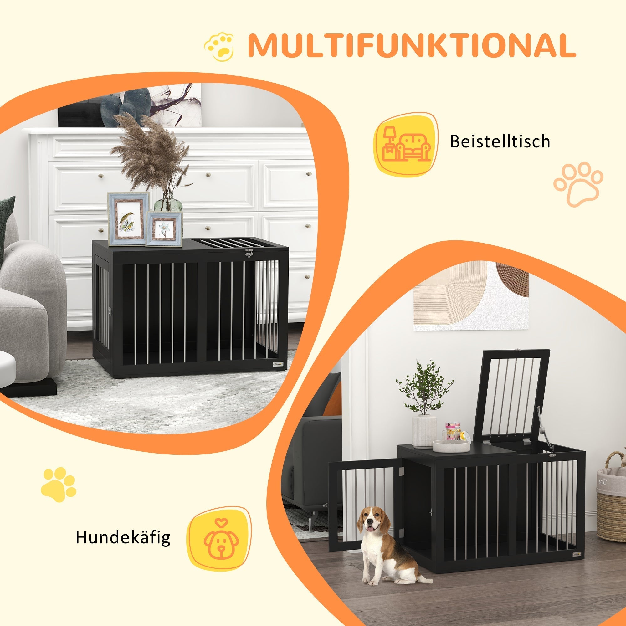 Hundekäfig, Hundebox, Transportkäfig, Schwarz