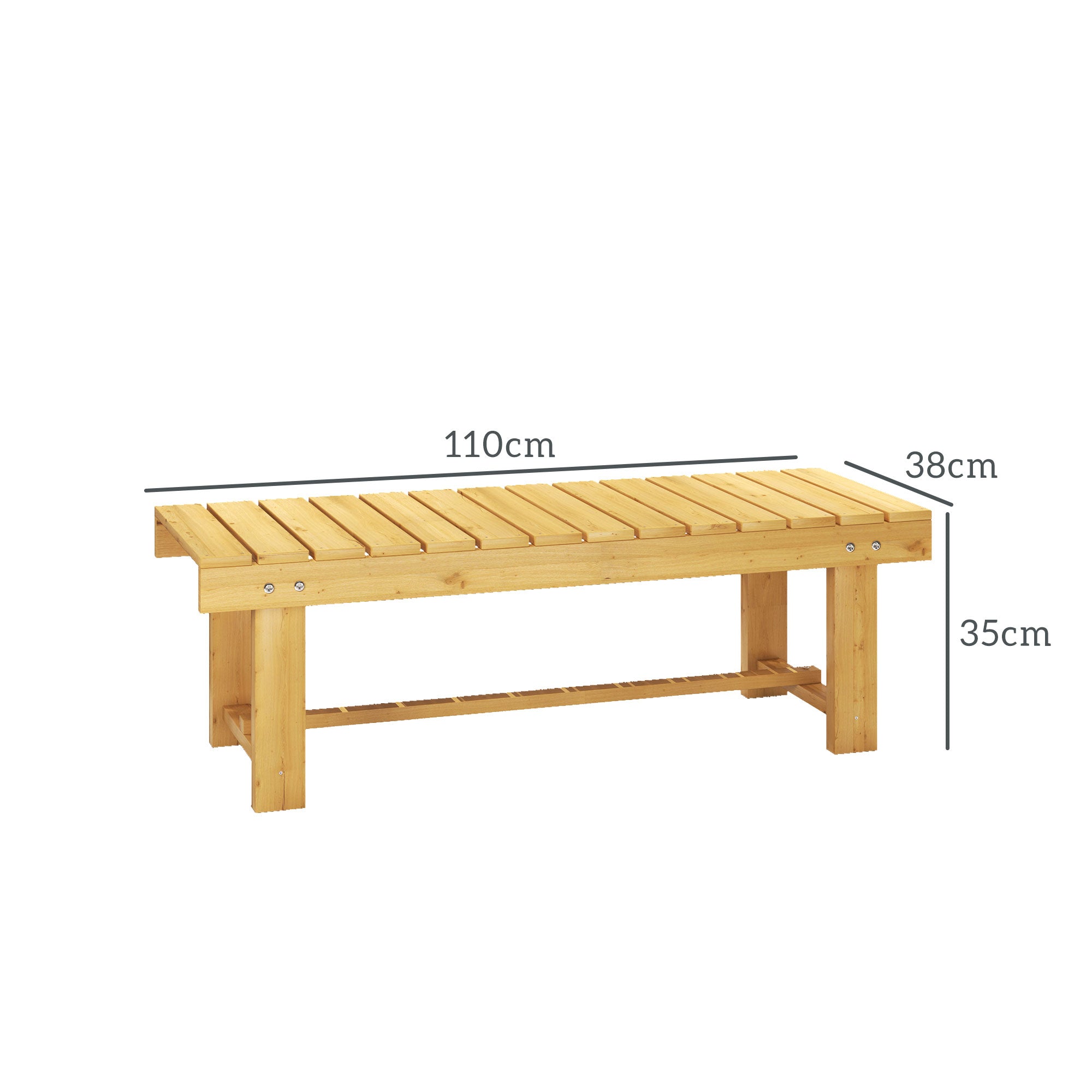 2-seater Bench Loveseat Outdoor Indoor Wooden Fir Natural