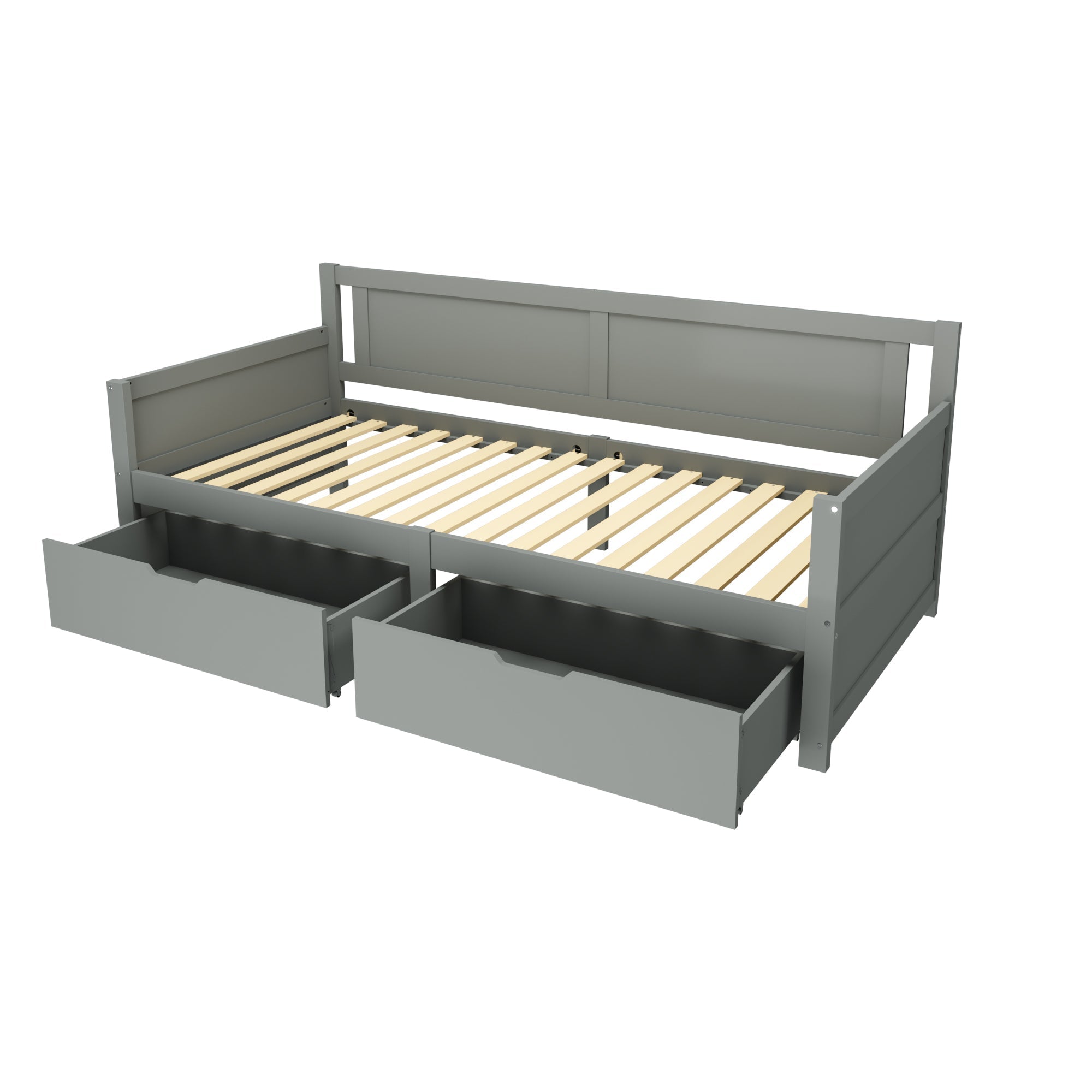 Upholstered Bed, 180x200cm LED & Hydraulic Storage, Faux Leather Light Grey