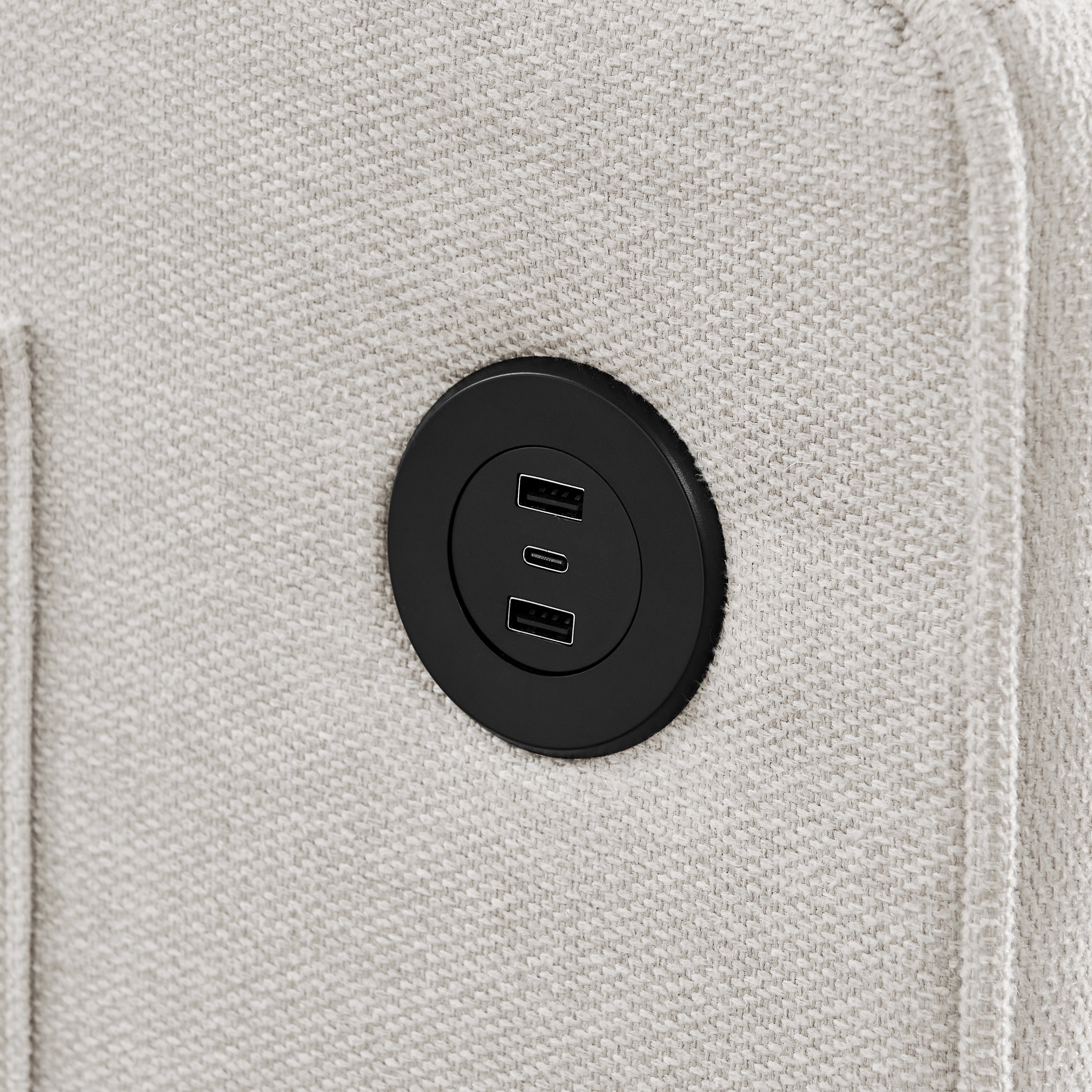 3-in-1 Sofa Bed Slide-to-Transform USB Charging - Beige