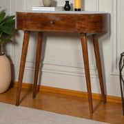 Albion Console, 1 Drawer, Solid Wood Dark Brown