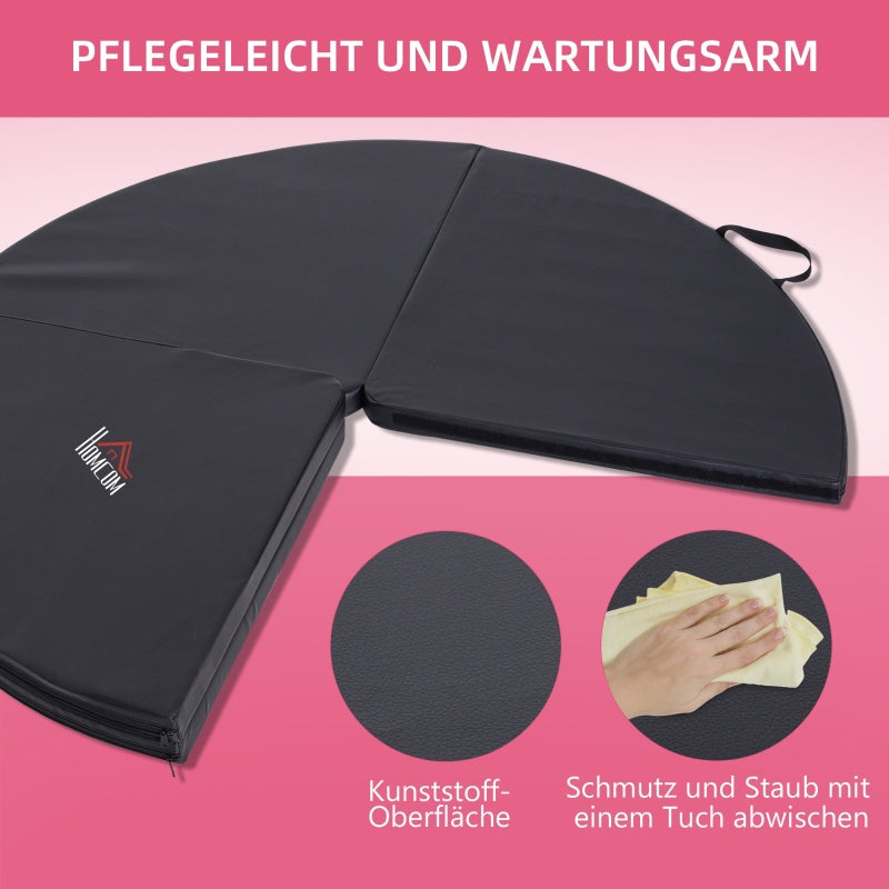 Pole Dance Mat, 5 cm Thick Round for Gymnastics and Yoga, Black