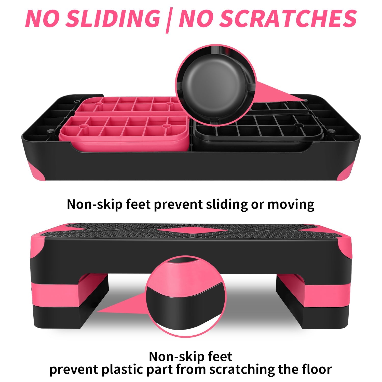 Aerobic Step Platform Adjustable Height 68.5cm Deck 10/15/20cm