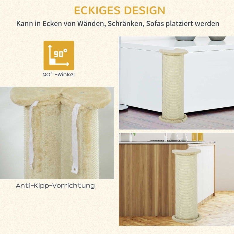 Kratzbrett für Ecken, platzsparend, cremeweiß