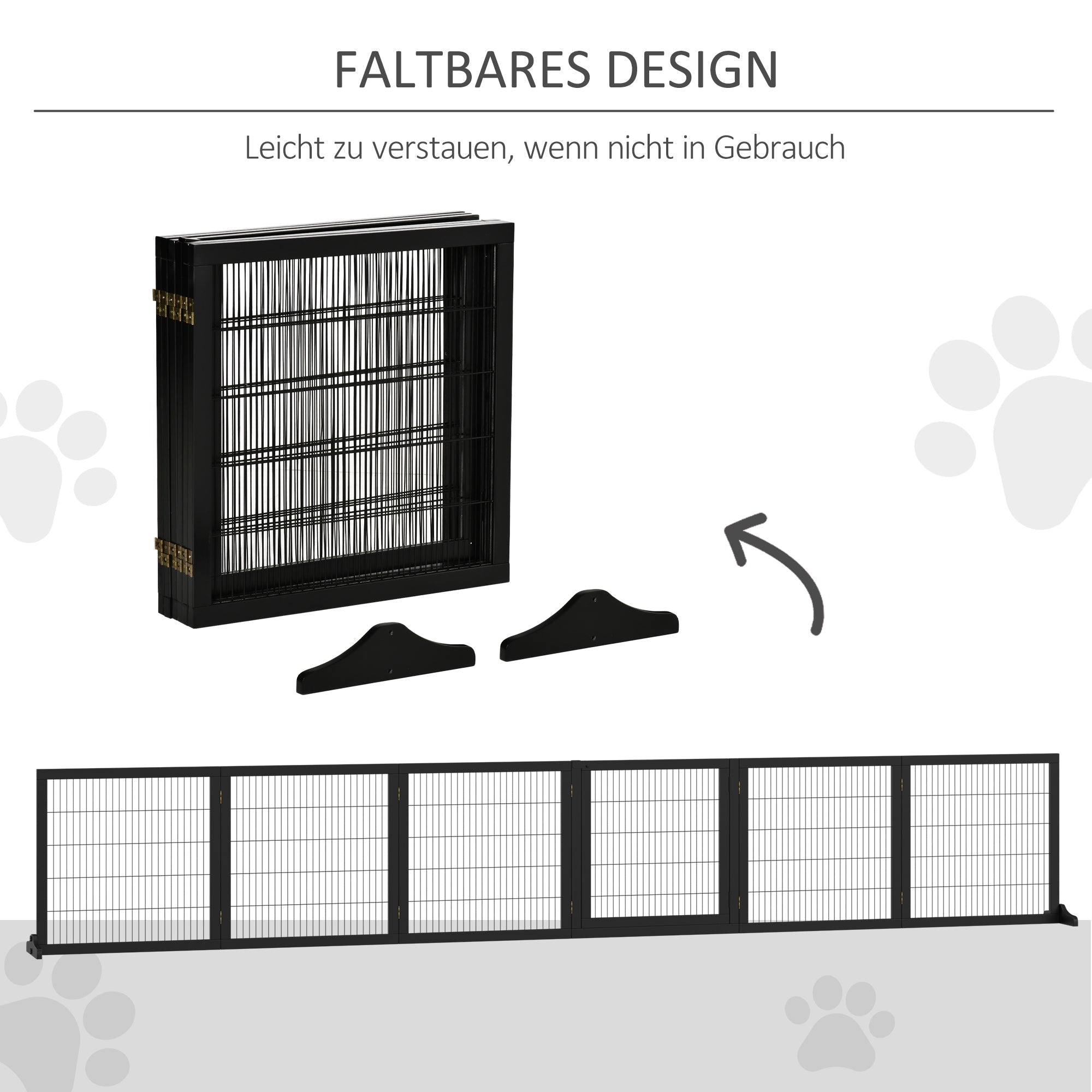 Dog Gate, Bidirectional Folding, Pinewood