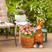 Blumentopf Hase Weidekorb Kräutertopf mit Ablaufloch MgO