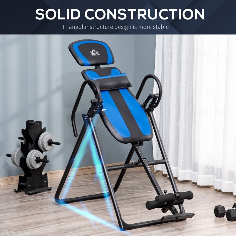 Foldable Gravity Inversion Table, Back Therapy Fitness Bench, Soft Ankle Cushions, for Home
