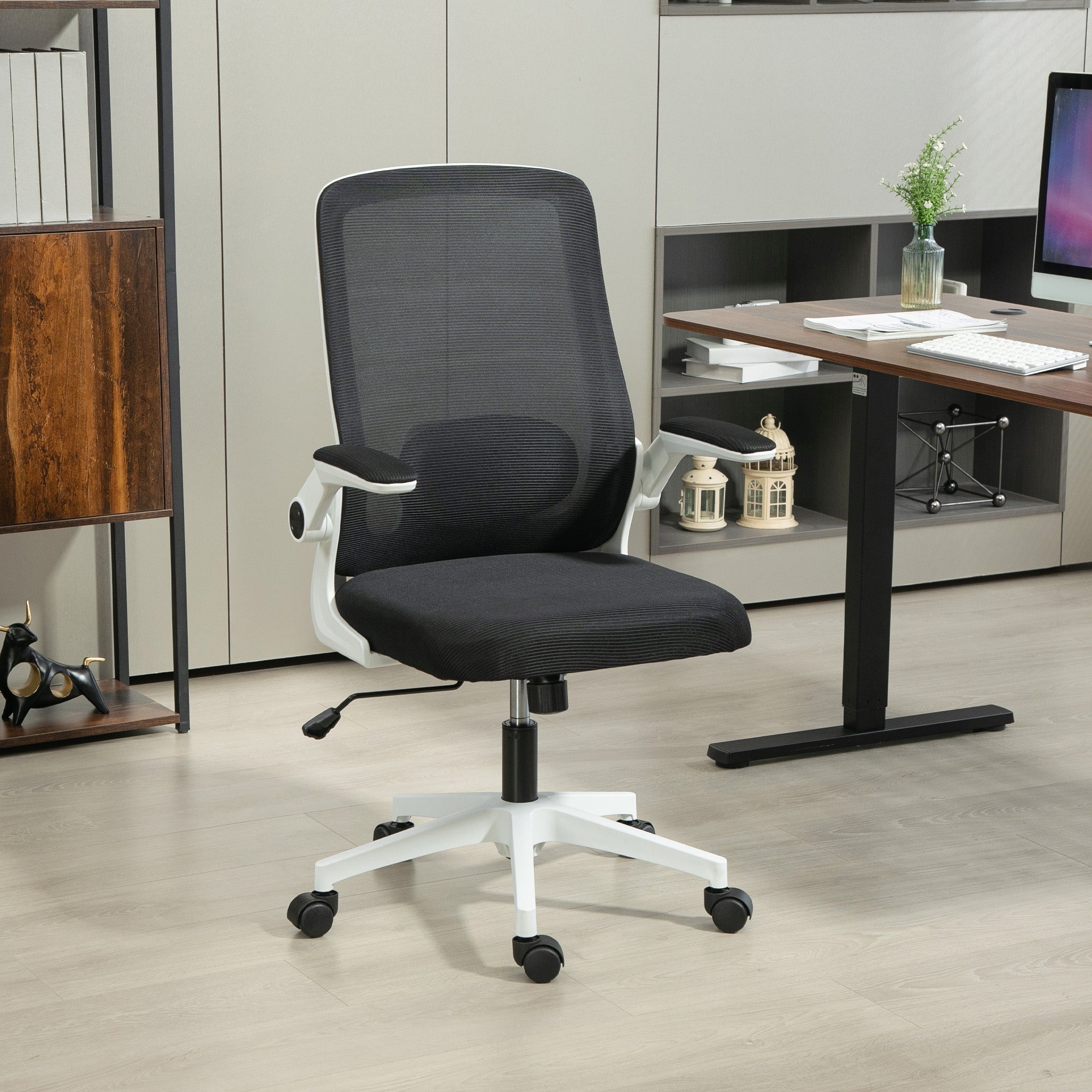 Mesh Back Office Chair, Adjustable Swivel, Black