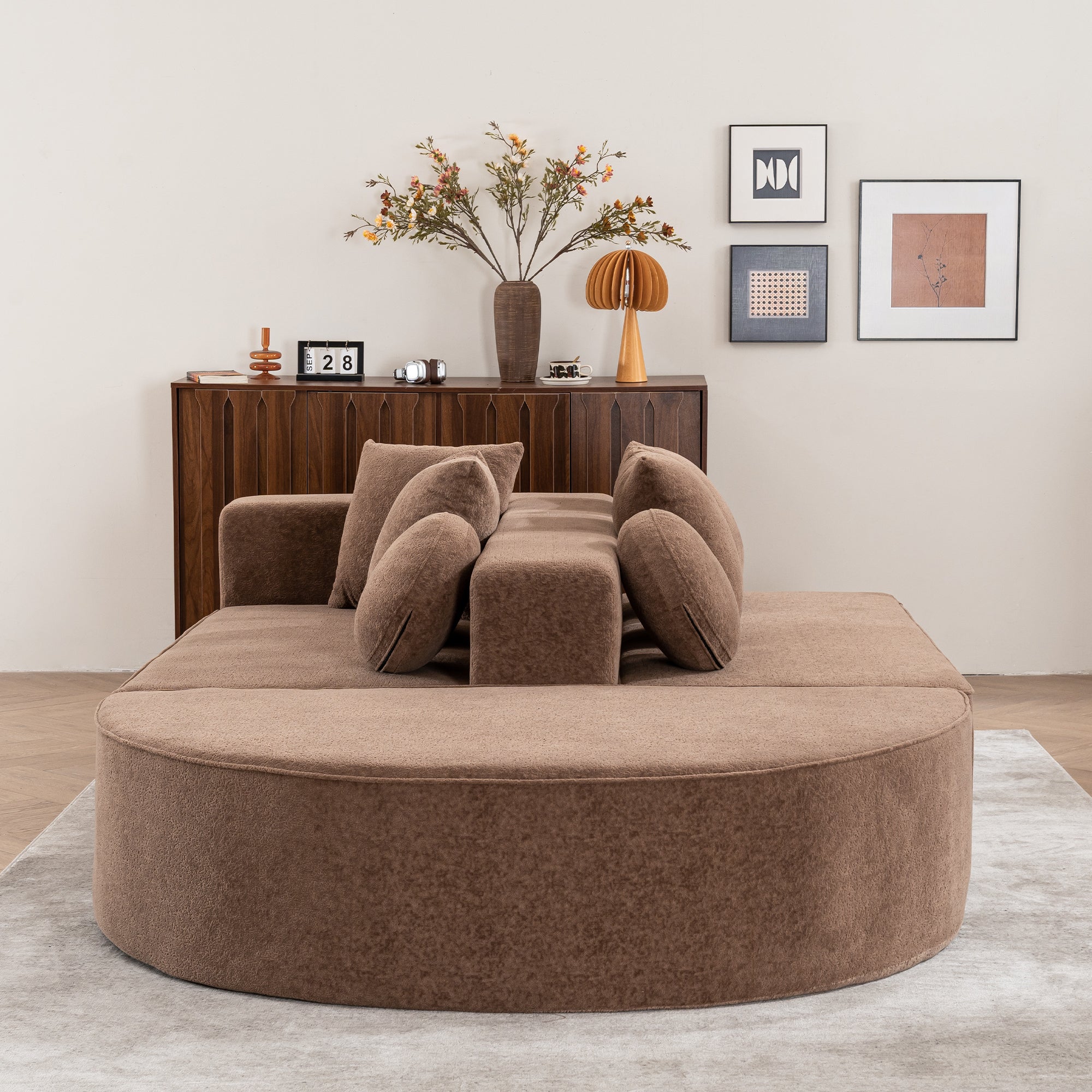 Boneless Cloud Sofa Modular Segmented No Assembly - Chenille Fabric