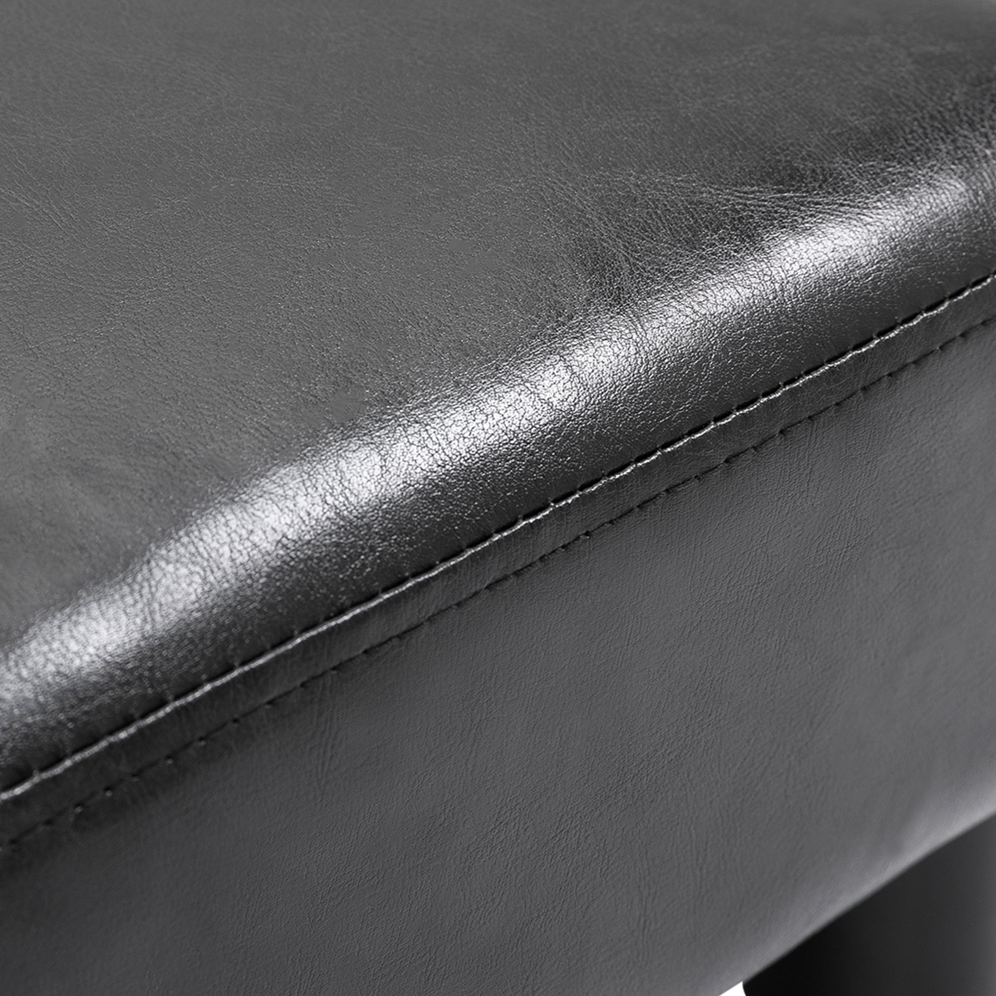 Chesterfield Stool/Bench 40x30x24cm, Faux Leather Black