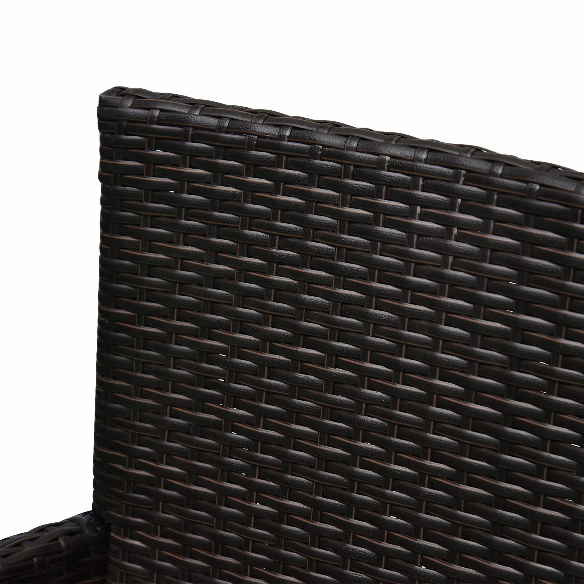 2 Pieces Outdoor Dining Chairs Set with Cushion, High Back PE Rattan Coffee