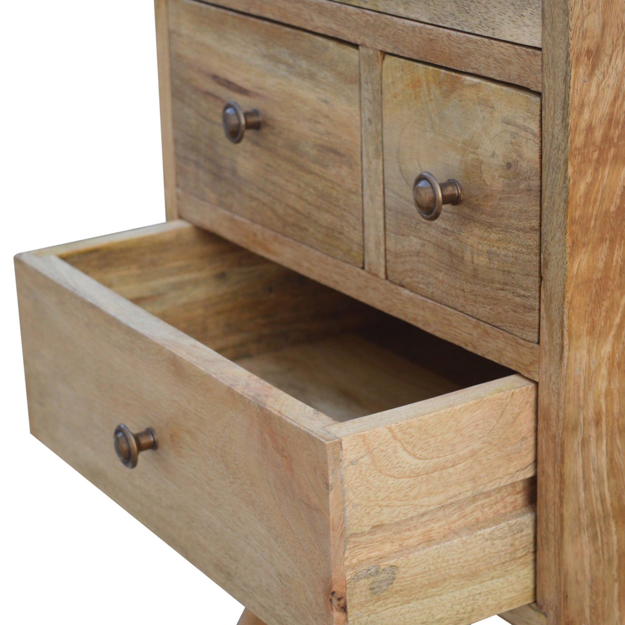 Solid Wood Wall Mounted Bedside, 1 Drawer, Light Brown