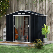 Weatherproof Shed 7 x 4ft Outdoor Bike Storage with Lockable Double Doors, Dark Grey