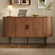 Modern Sideboard with Roll-up Doors and Iron Legs, MDF