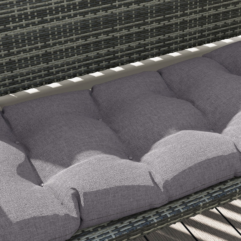 Bench Cushion with Ties Outdoor Water-Repellent UPF50+ 105 x 46 x 12.5 cm Grey