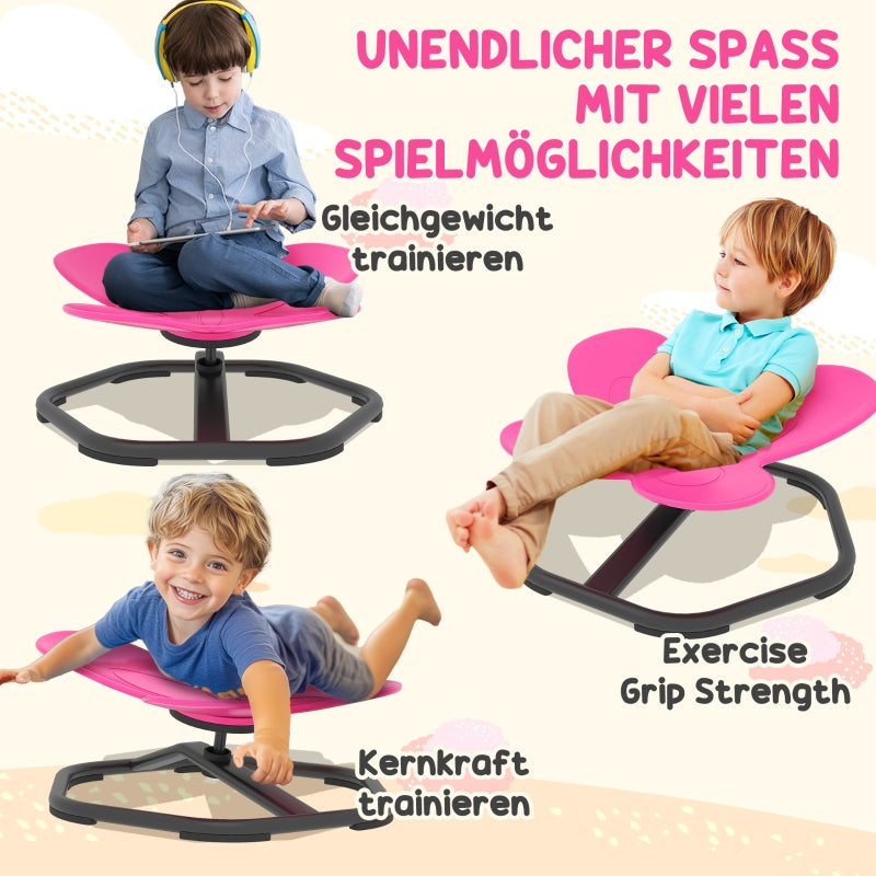 Sensory Swivel Chair for Children Butterfly Shape Balance Coordination Pink