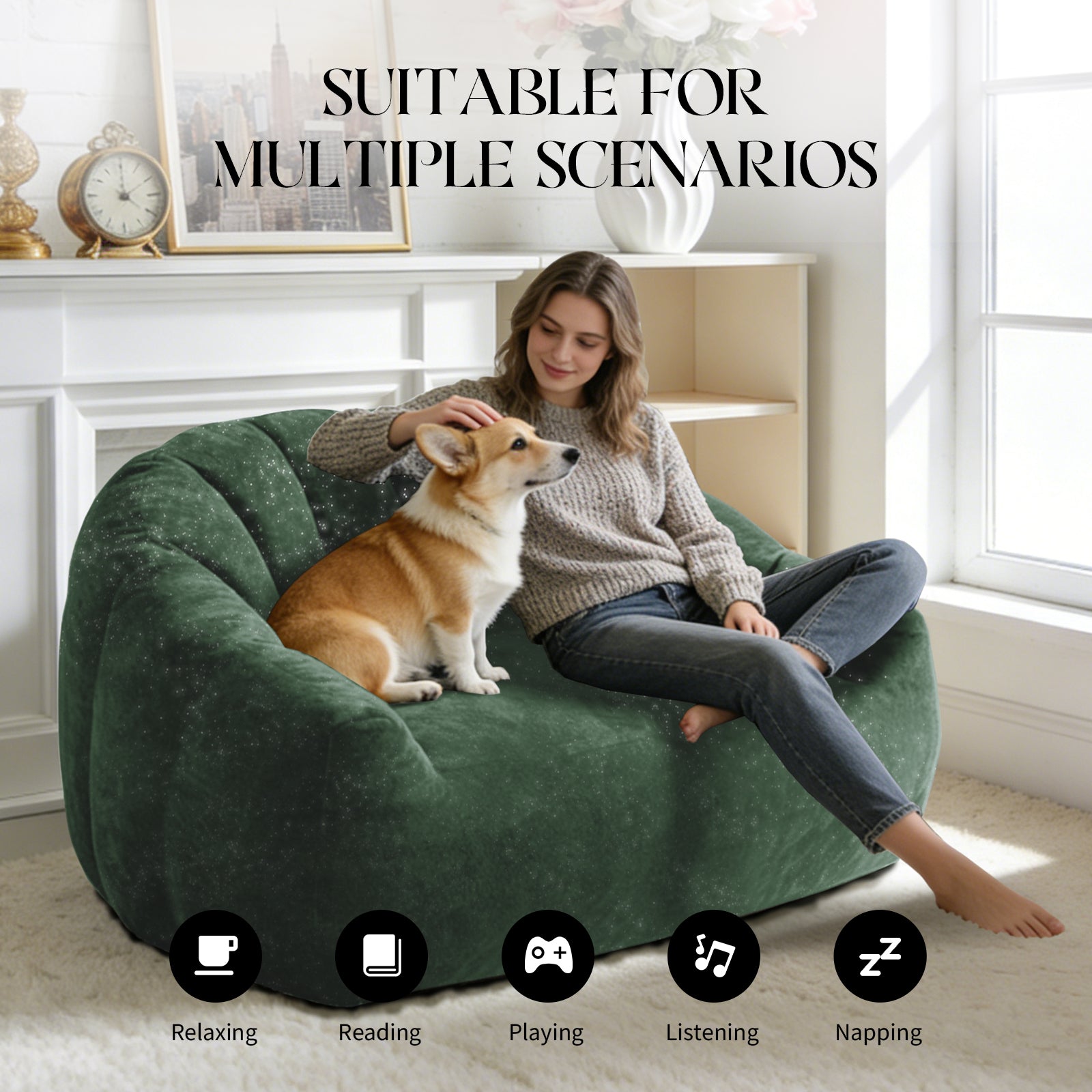 Sculptural Sofa Artfully Curved Wave-Form Backrest