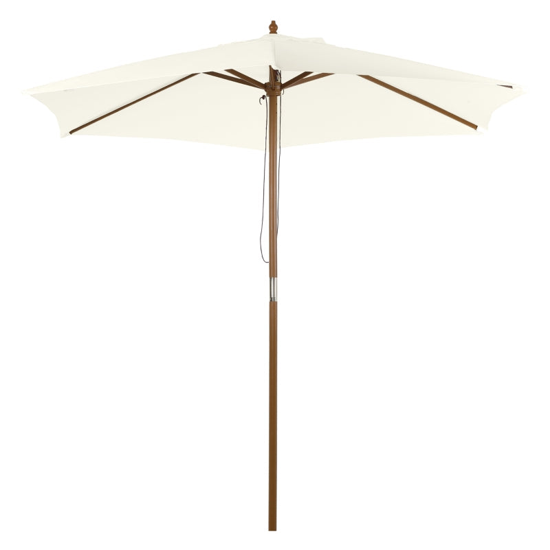 Parasol Garden Umbrella 2.5m 3-Tier Bamboo & Polyester White