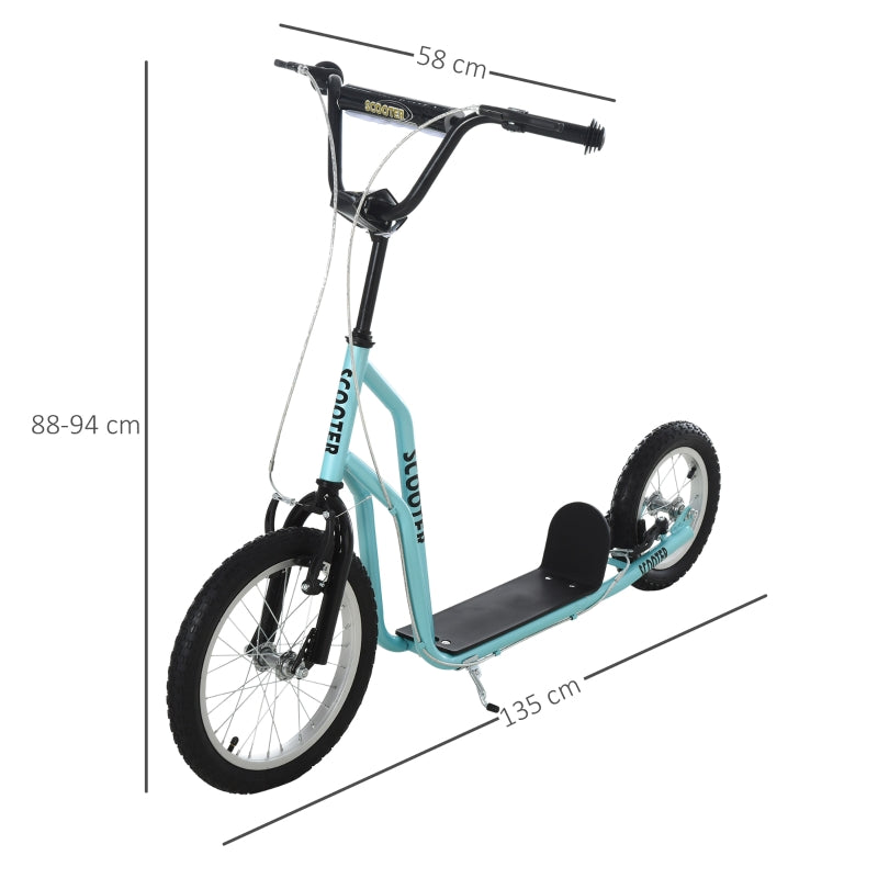 Scooter Roller Children's Scooter, Pneumatic Tires 16/12 inches, Blue